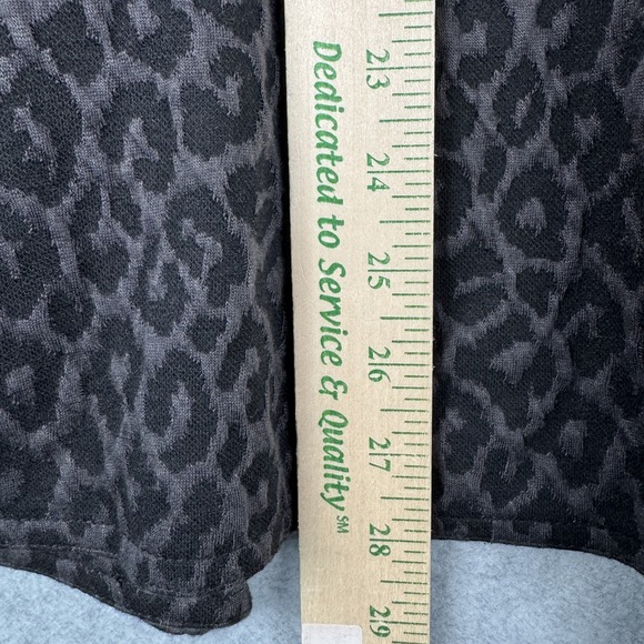 Calvin Klein Blazer Jacket Womens 16 Black Gray Leopard Animal Print Open Front - Picture 7 of 9